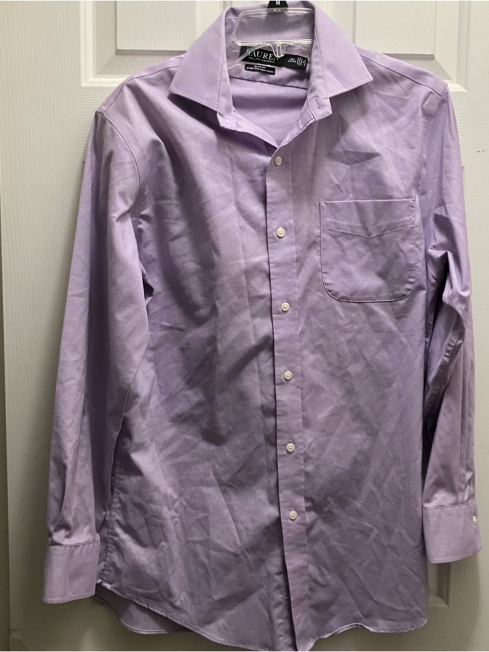 Lauren Ralph Lauren Shirt Black Label Men’s Purple Slim Fit Non Iron 15.5 32/33